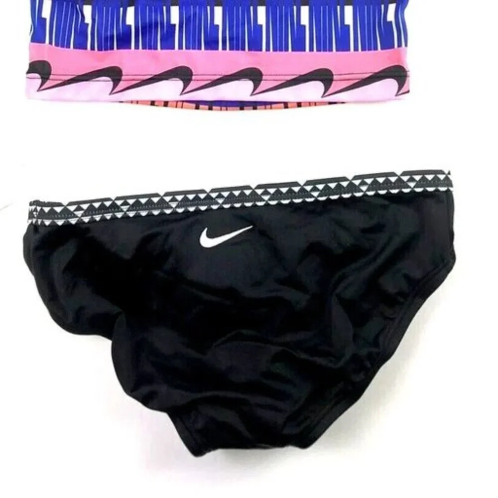 Nike Girls Crop Top Rash Guard Shirt And Bikini Bottom Set Multicolor Size Small